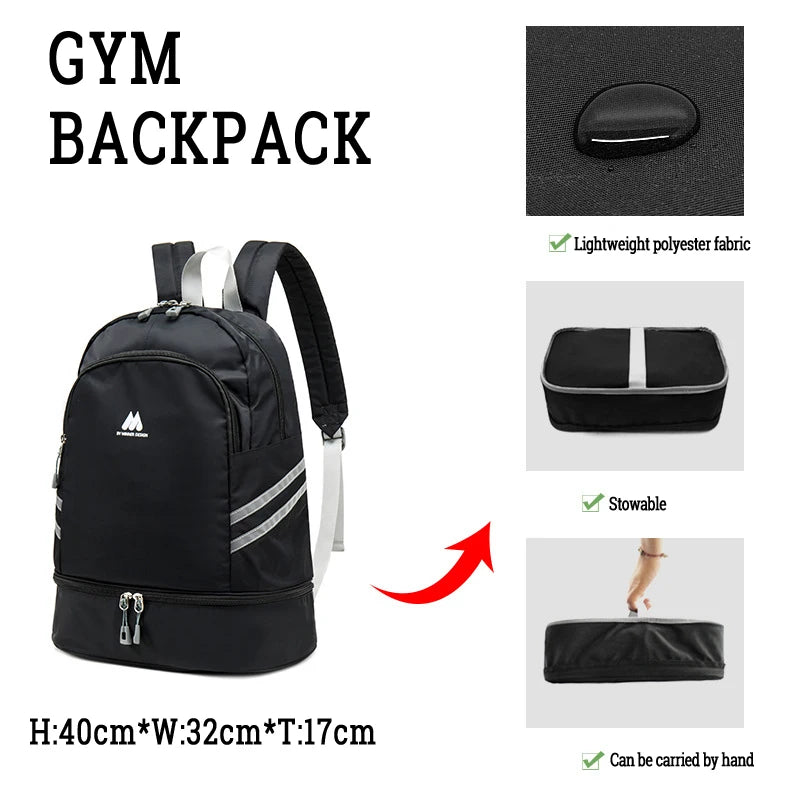 Backpack for Women with Shoes Compartment & Wet Pocket Lightweight Large Travel Hiking Backpacks Waterproof Sports Fitness Bag