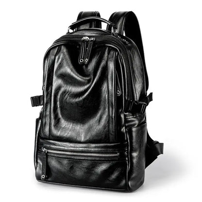 Backpack travel cabin 45x15x31 Bag High Quality PU Leather Knapsack Leisure Travel Multi-function Men Backpacks