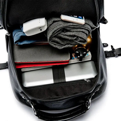 Backpack travel cabin 45x15x31 Bag High Quality PU Leather Knapsack Leisure Travel Multi-function Men Backpacks