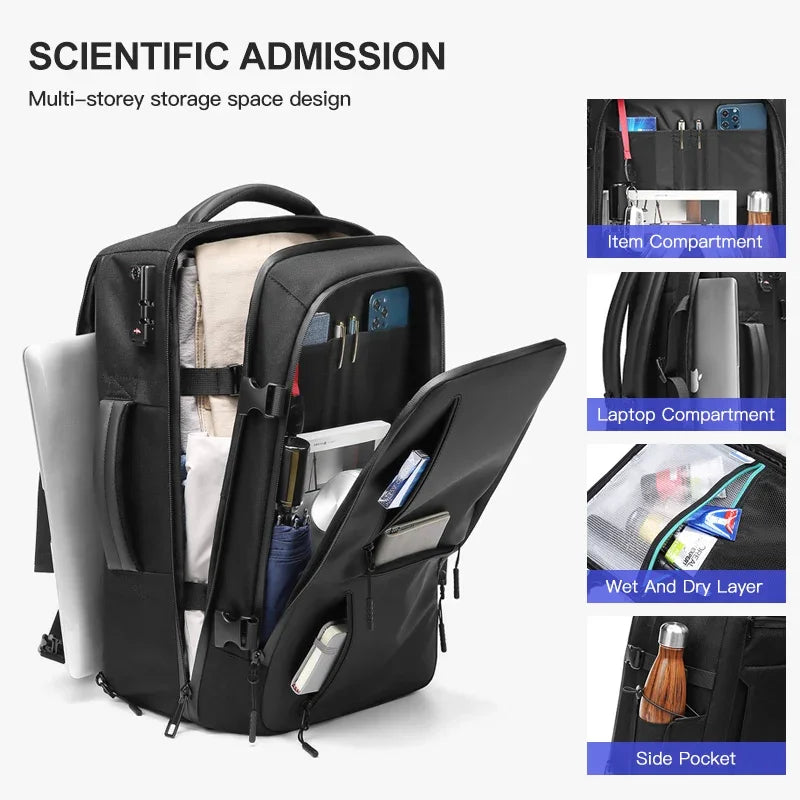 Backpacks Oxford Men Anti Theft 15.6" Laptop Multifunction Large Capacity Waterproof Outdoor Travel Bag Male Business Bags Trend