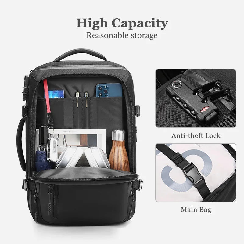 Backpacks Oxford Men Anti Theft 15.6" Laptop Multifunction Large Capacity Waterproof Outdoor Travel Bag Male Business Bags Trend