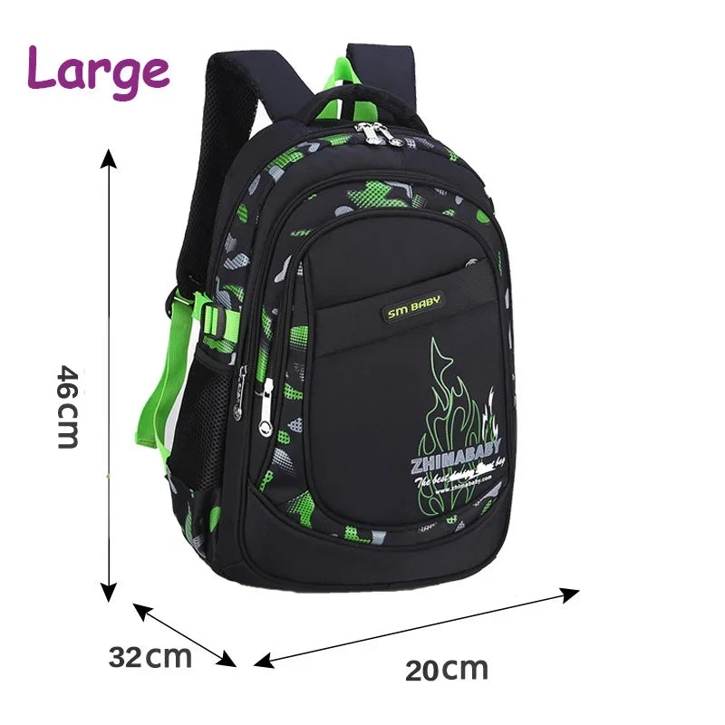 Bag Children Casual Backpacks Nylon Large Size Student Bags 7-14 Years Waterproof Boy School Backpack Kids Knapsack