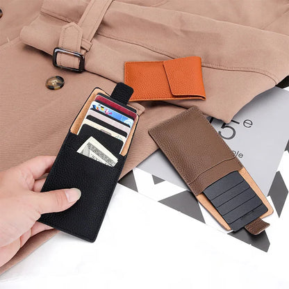 Bag Men's and Women's Leather One-piece Compact Ultra-thin Mini New Ins Niche Design Pull Type Card Set Coin Purse Fashion