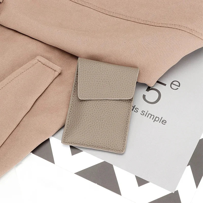 Bag Men's and Women's Leather One-piece Compact Ultra-thin Mini New Ins Niche Design Pull Type Card Set Coin Purse Fashion