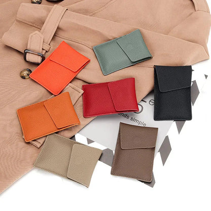 Bag Men's and Women's Leather One-piece Compact Ultra-thin Mini New Ins Niche Design Pull Type Card Set Coin Purse Fashion