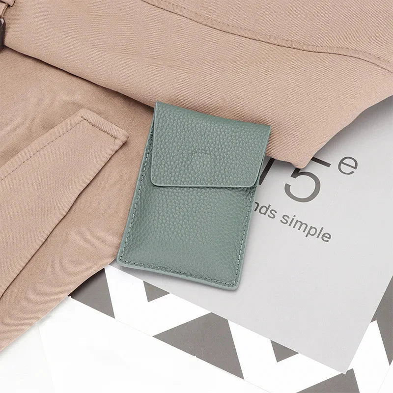 Bag Men's and Women's Leather One-piece Compact Ultra-thin Mini New Ins Niche Design Pull Type Card Set Coin Purse Fashion
