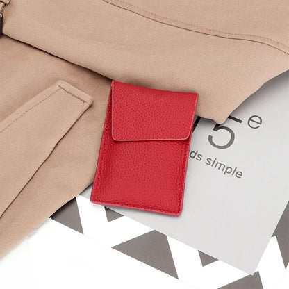 Bag Men's and Women's Leather One-piece Compact Ultra-thin Mini New Ins Niche Design Pull Type Card Set Coin Purse Fashion