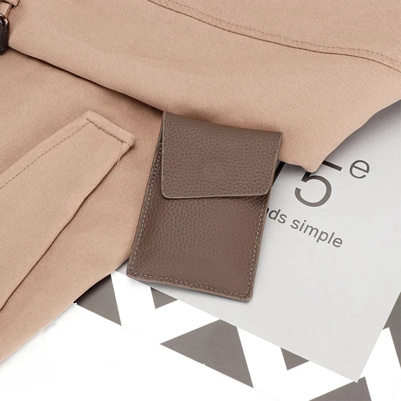 Bag Men's and Women's Leather One-piece Compact Ultra-thin Mini New Ins Niche Design Pull Type Card Set Coin Purse Fashion