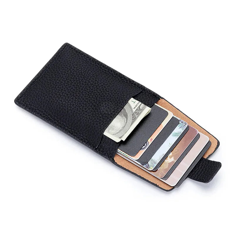 Bag Men's and Women's Leather One-piece Compact Ultra-thin Mini New Ins Niche Design Pull Type Card Set Coin Purse Fashion