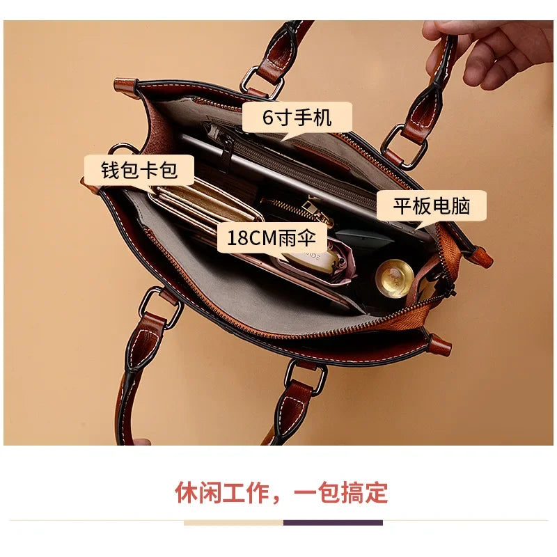 Bag for Women 2024 Spring New Women's Bags Shoulder Cowhide Crossbody Bags Casual Bag Genuine Leather Handbags Luxury Handbags