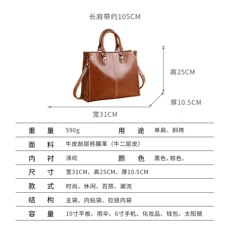 Bag for Women 2024 Spring New Women's Bags Shoulder Cowhide Crossbody Bags Casual Bag Genuine Leather Handbags Luxury Handbags
