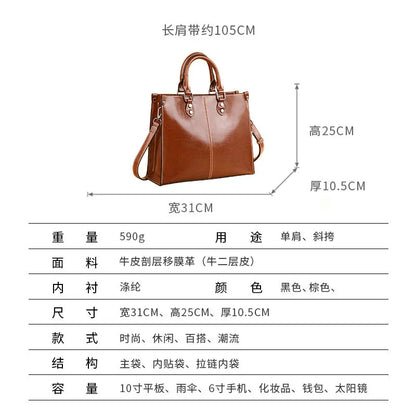 Bag for Women 2024 Spring New Women's Bags Shoulder Cowhide Crossbody Bags Casual Bag Genuine Leather Handbags Luxury Handbags