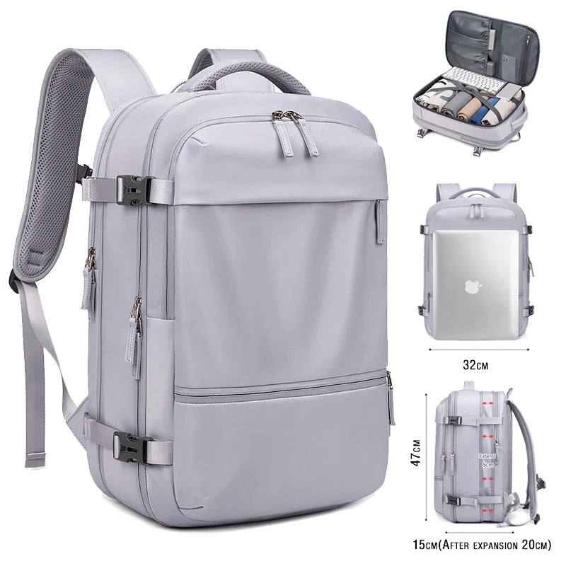 Bag for Women Man Travel Backpack Teenage Girl Expanded Business Laptop with Dry Wet Bags 16inch Waterproof School Back Pack