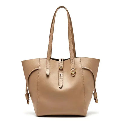 Bags For Women Shoulder Bag Luxury High Quality Tote 2024 Genuine Leather High Capacity Messenger Solid Color Women's Handbag