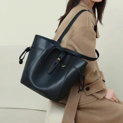 Bags For Women Shoulder Bag Luxury High Quality Tote 2024 Genuine Leather High Capacity Messenger Solid Color Women's Handbag