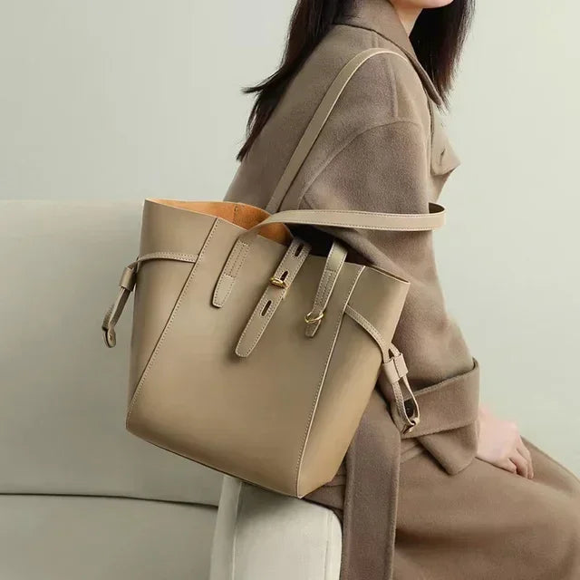 Bags For Women Shoulder Bag Luxury High Quality Tote 2024 Genuine Leather High Capacity Messenger Solid Color Women's Handbag