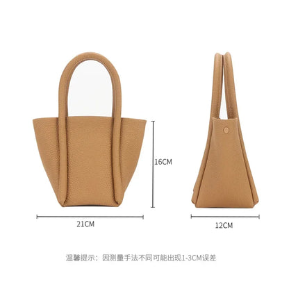 Bags for Woman 2024 New Korean Minority Cowhide Bucket Bag One Shoulder Crossbody Portable Versatile Mini Handbags Purses Female