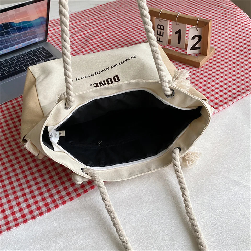 Bags for Women 2023 New Women Canvas handbags Messenger Bag Lady Retro Casual Small Fresh Shoulder Bag