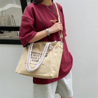 Bags for Women 2023 New Women Canvas handbags Messenger Bag Lady Retro Casual Small Fresh Shoulder Bag