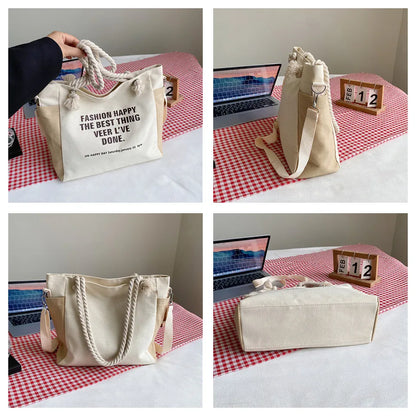 Bags for Women 2023 New Women Canvas handbags Messenger Bag Lady Retro Casual Small Fresh Shoulder Bag