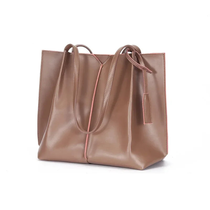 Bags for Women 2024 New Genuine Leather Fashion Bucket Bag Simple Large Capacity Tote Bag Shoulder Bag Luxury Designer Handbag