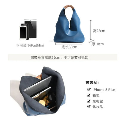 Bags for Women, Versatile Genuine Leather, High-end Armpit Bag, Fashionable Portable Shoulder Bag, Large Capacity Niche Tote Bag