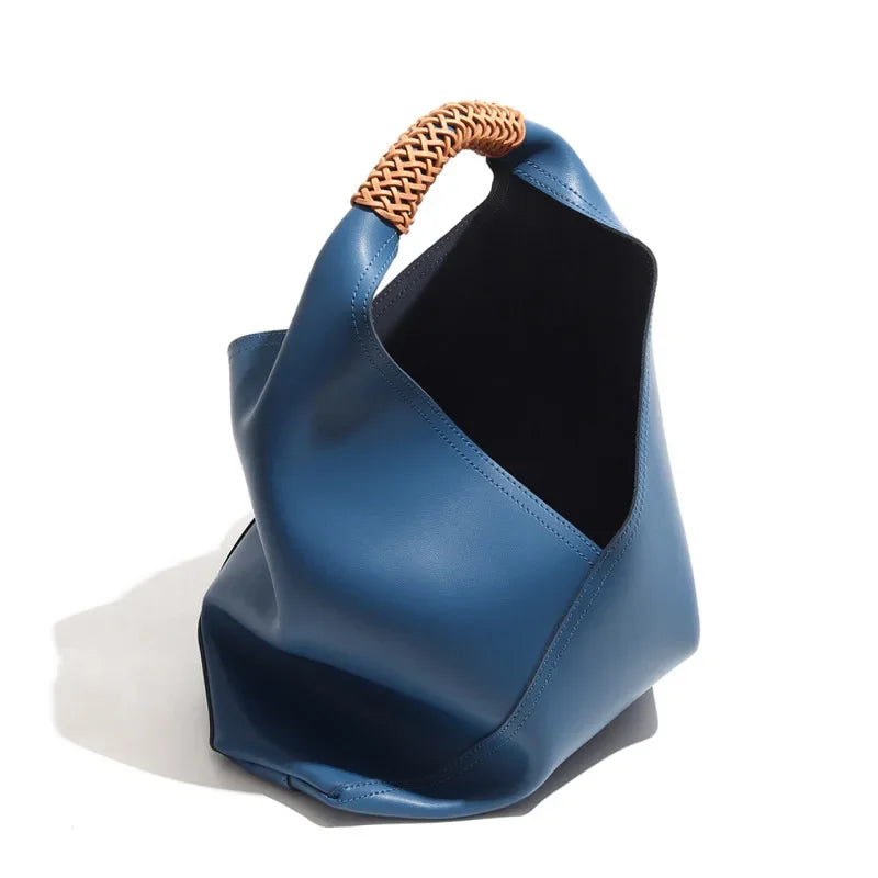 Bags for Women, Versatile Genuine Leather, High-end Armpit Bag, Fashionable Portable Shoulder Bag, Large Capacity Niche Tote Bag