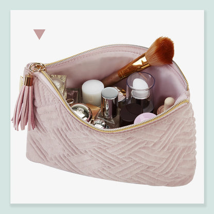 Bagsmart Cosmetic Bag for Travel Organizer Waterproof Flannel Gift Cards Women Makeup Storage Box Pencil Case
