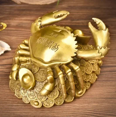 Bainayuan Brass Crab Decoration Crab Copper Money Crab Decoration