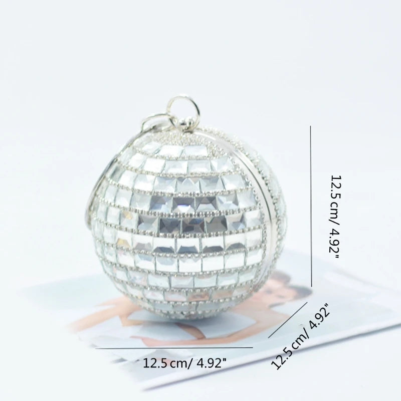 Ball Shaped Handbag Purse Evening Clutch Purse for Wedding
