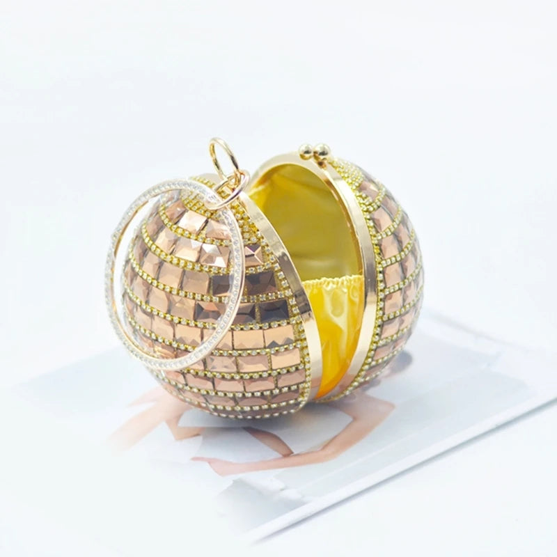 Ball Shaped Handbag Purse Evening Clutch Purse for Wedding