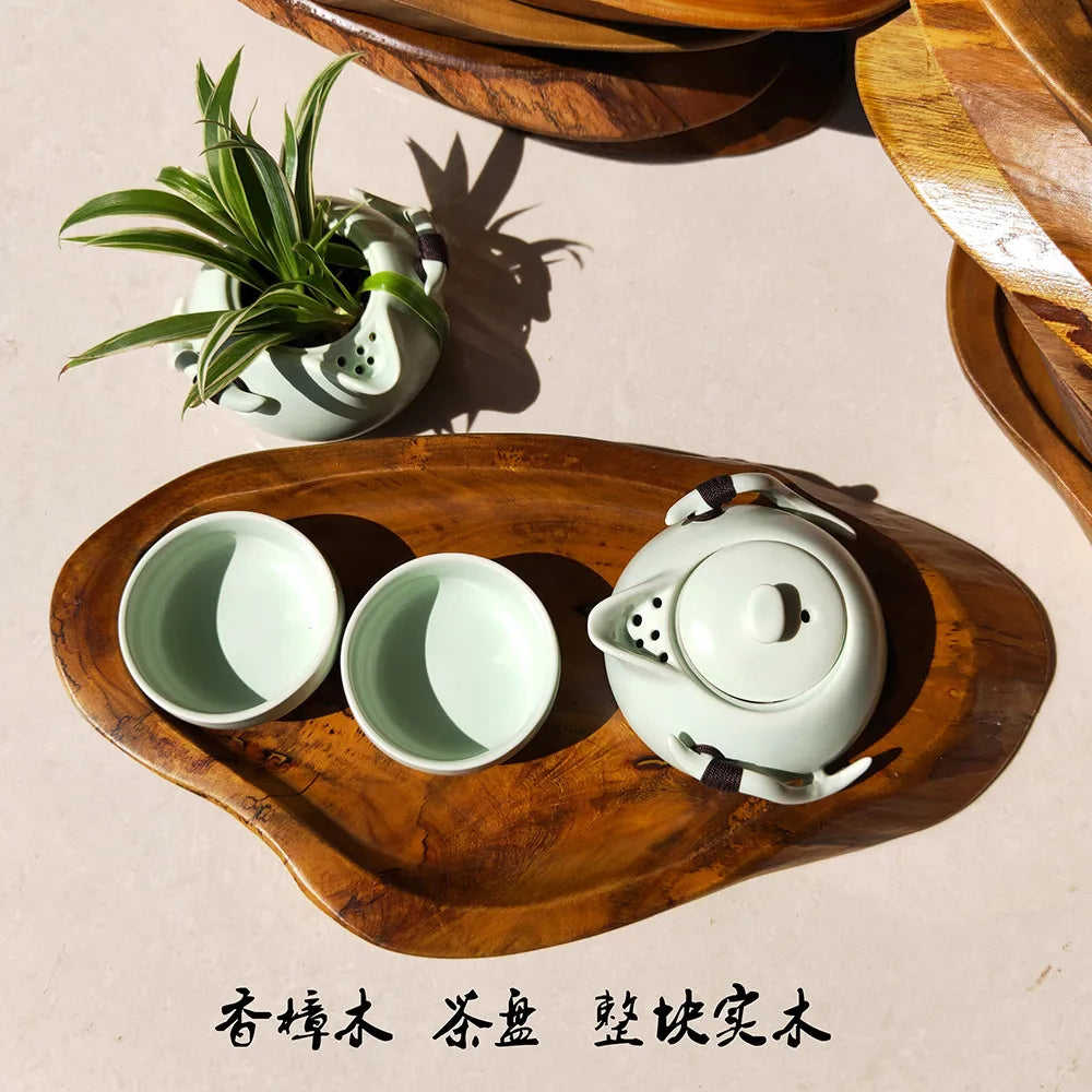 Balsam Camphor Wood Whole Wooden Drainage Water Storage TeaSet Drawer Tea Board Kung Fu Tea Tray Chinese Tea Ceremony Tools