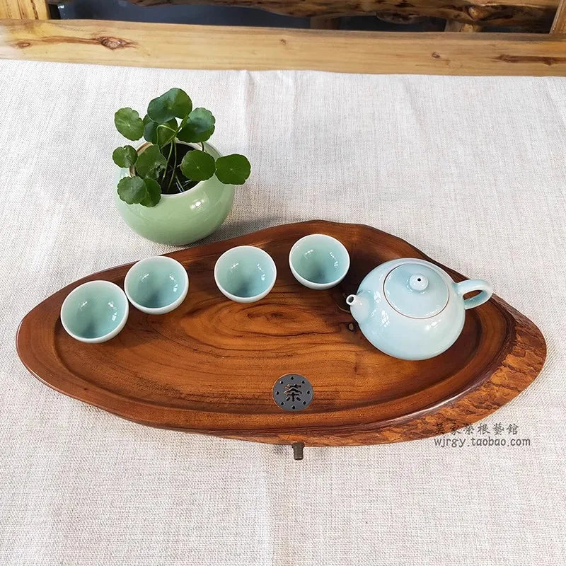 Balsam Camphor Wood Whole Wooden Drainage Water Storage TeaSet Drawer Tea Board Kung Fu Tea Tray Chinese Tea Ceremony Tools