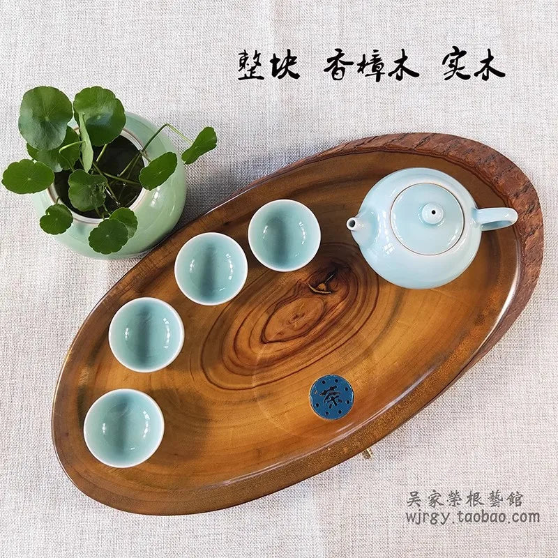 Balsam Camphor Wood Whole Wooden Drainage Water Storage TeaSet Drawer Tea Board Kung Fu Tea Tray Chinese Tea Ceremony Tools