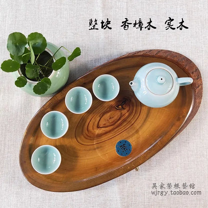 Balsam Camphor Wood Whole Wooden Drainage Water Storage TeaSet Drawer Tea Board Kung Fu Tea Tray Chinese Tea Ceremony Tools