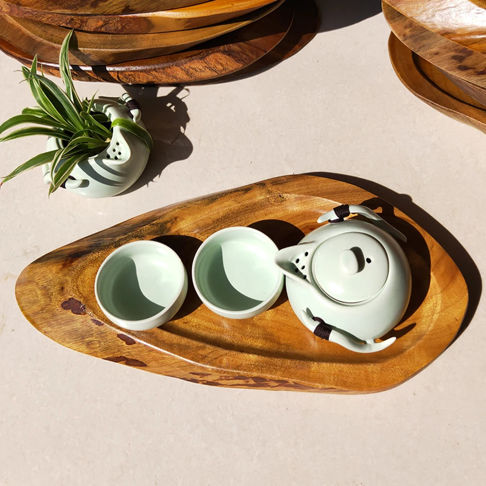 Balsam Camphor Wood Whole Wooden Drainage Water Storage TeaSet Drawer Tea Board Kung Fu Tea Tray Chinese Tea Ceremony Tools