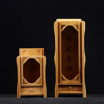 Bamboo 10cm 20cm Buddhist Altar Sculpture Buddha Shrine Wood Carving Boxwood Statue Home Decor