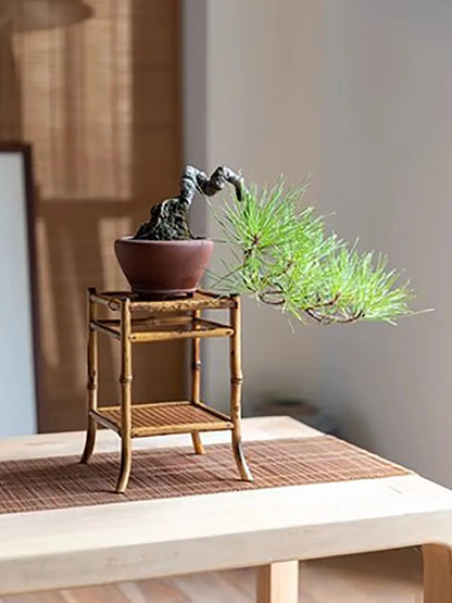 Bamboo Bracket Storage Rack, Tea Table Decoration, Stationery Base, Duobao Ge Tea Set