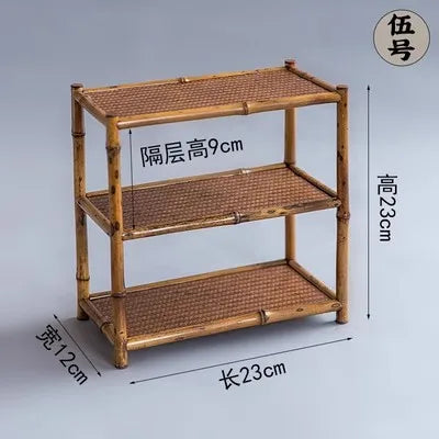 Bamboo Bracket Storage Rack, Tea Table Decoration, Stationery Base, Duobao Ge Tea Set