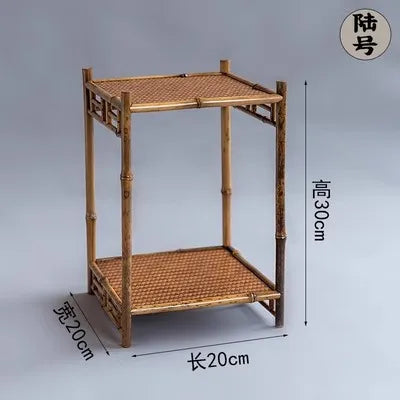 Bamboo Bracket Storage Rack, Tea Table Decoration, Stationery Base, Duobao Ge Tea Set