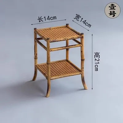 Bamboo Bracket Storage Rack, Tea Table Decoration, Stationery Base, Duobao Ge Tea Set