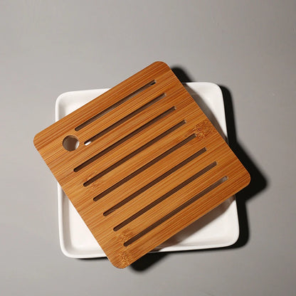 Bamboo Cover Ceramic Pot Bearing Holder Aesthetic Gaiwan Tray Small Dry Brew Table Tea Tray Tea Ceremony Accessories Decoration
