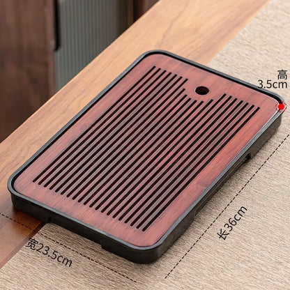 Bamboo Kungfu Tea Tray New Household Simple Water Storage Japanese Rectangular Modern Tea Table Dry wet amphibious Tray Tea Gift