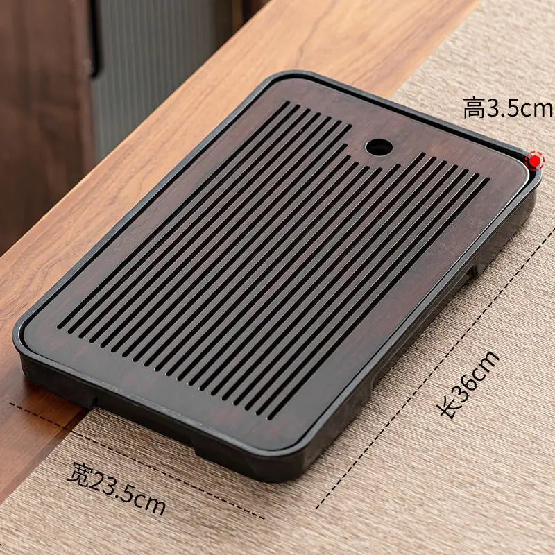 Bamboo Kungfu Tea Tray New Household Simple Water Storage Japanese Rectangular Modern Tea Table Dry wet amphibious Tray Tea Gift