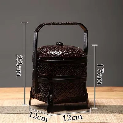 Bamboo Lacquerware Hamper Cookie Sushi Gift Packing Box Storage Japanese Decoration