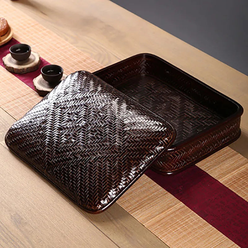 Bamboo Lacquerware Hamper Cookie Sushi Gift Packing Box Storage Japanese Decoration