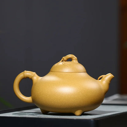 Bamboo Purple Clay Pot Chunhui Pot Rain Medium Sand Tea Set Factory Wholesale Raw Ore Gold Section Teapot One Piece Dropshipping