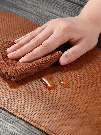 Bamboo Tea-Seat Double-Sided Insulated Placemat Table Runner Fabric Craft Bamboo Woven Tea Utensils New Chinese Zen Tea Mat