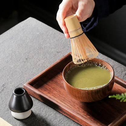 Bamboo Tea: Song Dynasty Tea Pointing Set Japanese Matcha Brush Stirring and Brushing Tea Vertical Matcha Bowl Wooden Bowl