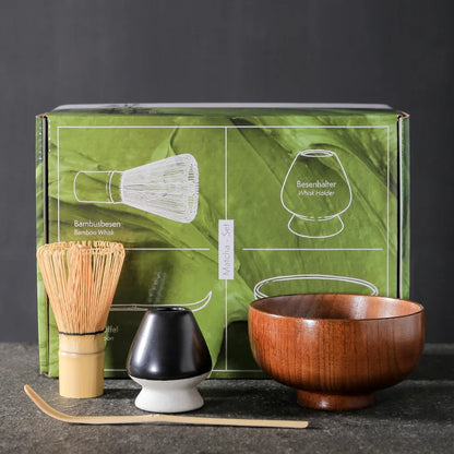 Bamboo Tea: Song Dynasty Tea Pointing Set Japanese Matcha Brush Stirring and Brushing Tea Vertical Matcha Bowl Wooden Bowl
